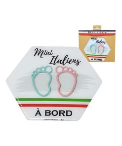 Adhésif / Autocollant bébé à bord - Italien(ne) à bord - Mixte - Multicolore