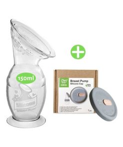 Recueil-Lait 100% silicone 150ml avec couvercle gris - Multicolore