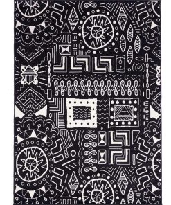 Tapis salon 140x200 BC MOTIF Noir fabriqué en Europe Exclusivité idéal pour Chambre - Noir