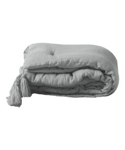 Chemin de lit gaze de coton Collection Couleurs - Gris