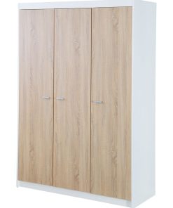 ROBA Armoire "Gabriella" 3 portes – technologie à fermeture progressive – blanc fraisé - Blanc Marron