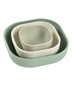 Lot de 3 bols silicone gigogne sagegreen/cotton/mistygreen) - Vert d'eau