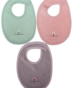 Eveil Et Nature Lot De 3 Bavoirs Doublés Coton Bio - Multicolore