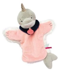 doudou Babynat Narval Rose Neskimos Marionnette - Rose