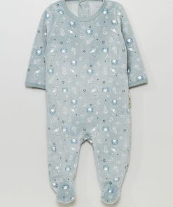 Pyjama dors-bien en velours 'Petit Béguin' - bleu/blanc
