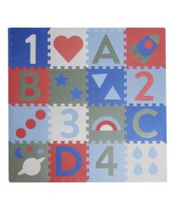Tapis de jeu Nora - Bleu Rouge Gris