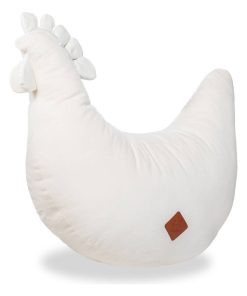 Coussin d'allaitement en velvet, Poule - Ecru