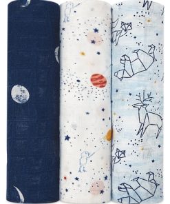 Lot de 3 maxi langes Silky Soft Stargaze (120 x 120 cm) - Bleu
