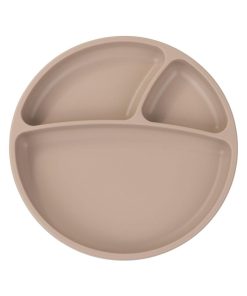 Assiette bébé à ventouse en silicone - Beige clair