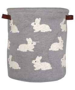Panier de rangement en coton - Gris clair