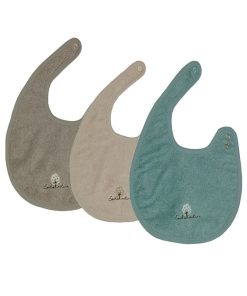 Eveil Et Nature Lot De 3 Bavoirs Eponge Coton Bio - Multicolore