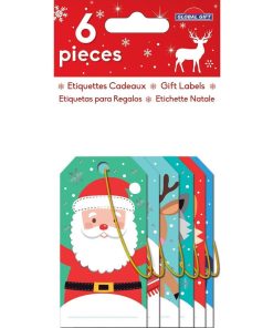 6 étiquettes cadeaux - Père Noël et ses amis - N/A