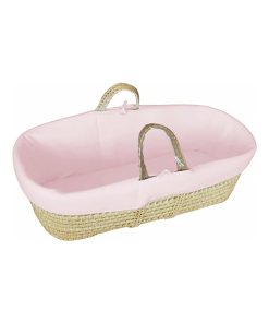 Couffin Bébé - Velours de Coton Bio - Couleur Pivoine - Rose clair