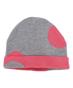 Bonnet en Tricot à Pois - Rose