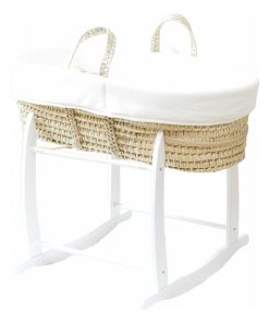Couffin avec Support Blanc & Habillage Nuage en Coton Bio - Blanc
