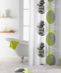 Rideau de douche Modele Zen Tibétain - Blanc
