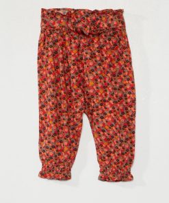 Pantalon fluide avec imprimé - Gris/orange