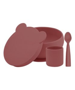 Coffret mes premiers repas, Bol Cuillère Gobelet - Marron