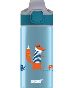 Gourde pour enfant en aluminium, Renard, 0,4L - Bleu