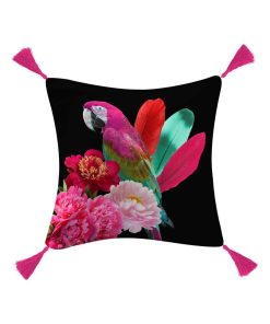 Coussin Collection Adorable Perroquet - Noir