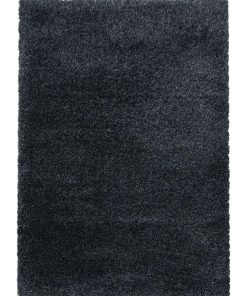 Tapis shaggy 240x340 SHAGGY FLU Noir OEKO TEX idéal pour Salle à manger - Noir