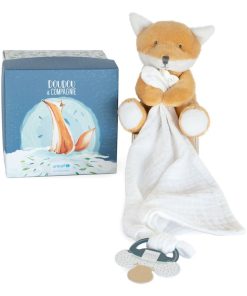Coffret doudou attache sucette Renard UNICEF - Blanc