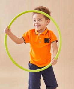 Polo en coton piqué, - Orange