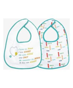 Lot de 2 bavoirs bébé Kinousses - Bleu