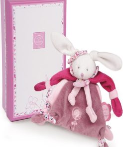 Coffret doudou attache sucette lapin Cerise - Rose