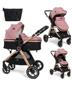Bebelissimo - Poussette transformable - combinée - convertible - 2 en 1 - 0-22kg - Nicea - rose - Rose