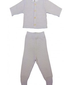 Eveil Et Nature Ensemble 2 Pc Tricoté Coton Bio - Gris