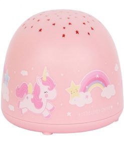 Veilleuse projecteur d'étoiles Licorne - Rose
