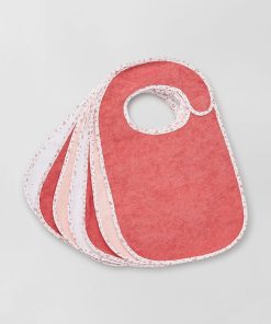 Le lot de 7 bavoirs éponge doublés - rose