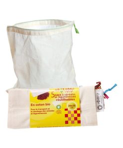 Lot de 5 sacs à vrac réutilisables - S - Multicolore