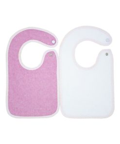 Lot de 2 bavoirs naissance plastifiés Rose - Rose