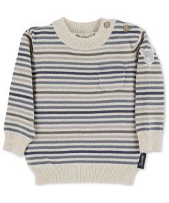 Sterntaler Ensemble chemise et pantalon en tricot GOTS - Gris Bleu Bleu