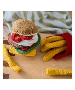 Set repas en laine feutrée - Hamburger Frites - N/A