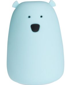 Veilleuse lumineuse tactile en silicone, Ourson - Bleu