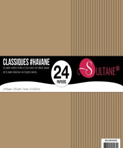 24 papiers Scrapbooking Havane - 300g/m2 - H : 30,5 cm - N/A