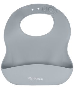 Bavoir bébé en silicone - Gris foncé