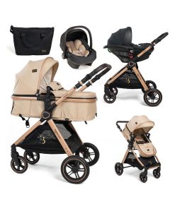 BEBELISSIMO - Poussette combinée trio 3 en 1 - siège auto I-size 40-87cm – 0 - 22kg - Nicea - beige - Beige
