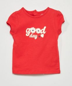 T-shirt à manches courtes avec imprimé - Rouge