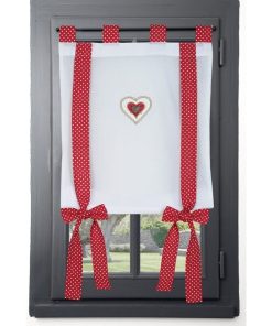 Brise Bise 80x160 cm Lyna rouge 100% coton - Blanc