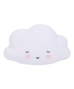 Petite veilleuse nuage blanc endormi (16 cm) - Blanc