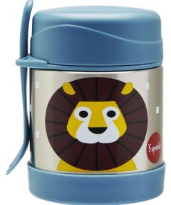 Thermos alimentaire avec fourchette Lion (350 ml) - Bleu
