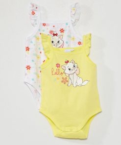 Lot de 2 bodies 'Marie' 'DS' - Jaune