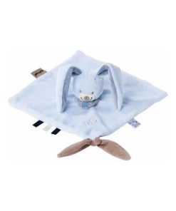 Doudou Nattou Lapin Bleu Alex & Bibou Plat - Bleu