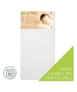 Matelas lit bébé Hygiène déhoussable 60x120 cm - Blanc