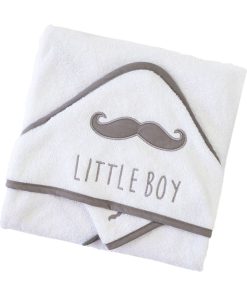Cape de bain + gant Little Boy (75 x 75 cm) - Gris
