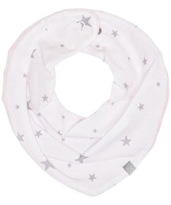 Bandana cache-cou réversible, STELLA - Blanc Rose